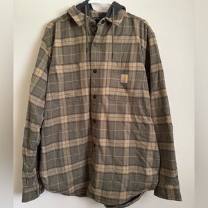 Carhartt Men's Rugged Flex Relaxed Fit Flannel Fleece Shirt Jacket